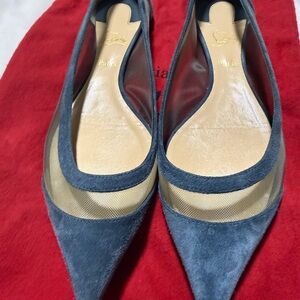 Christian Louboutin Blue Mesh Flats